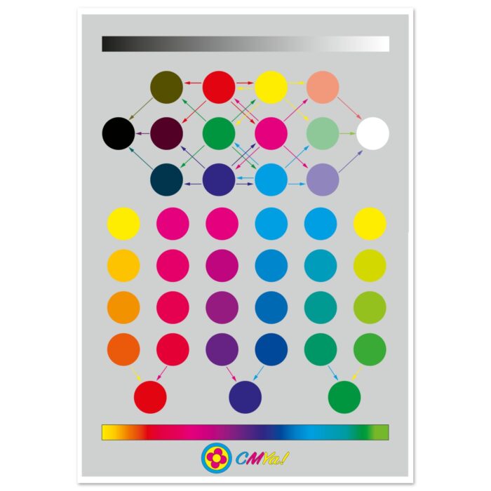 Colour chart with interconnected circles