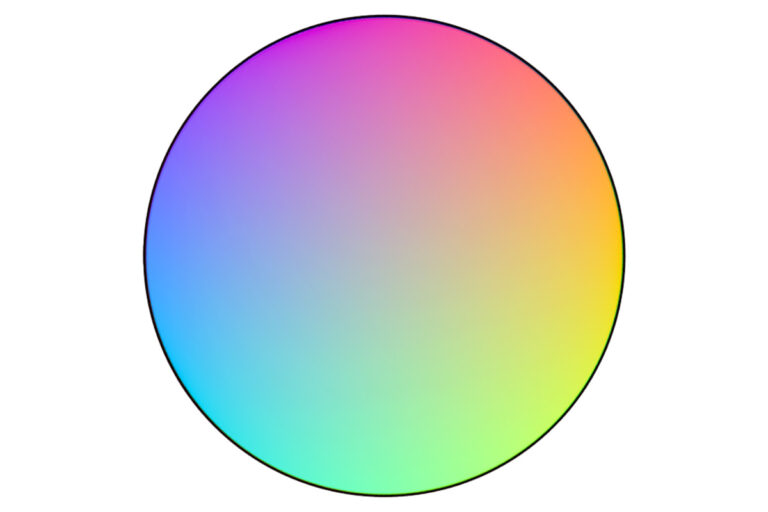 Colourful gradient circle with rainbow hues.